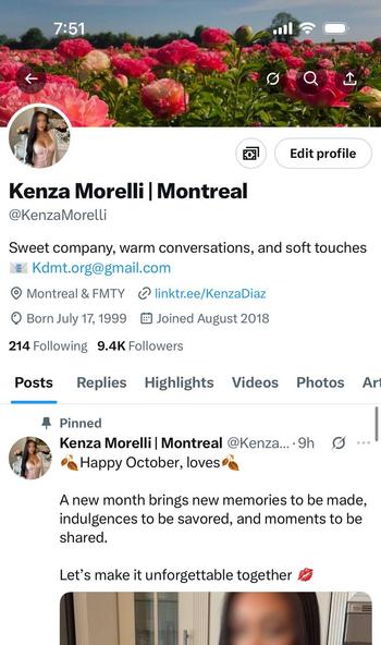 Kenza Morelli - OUTCALL, 23 Caucasian/White female escort, Montreal